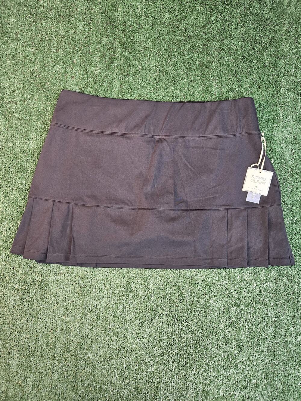 Sigrid Olsen Tennis Golf Skort Women's XL Dark Navy Skirt zip pocket Pleated